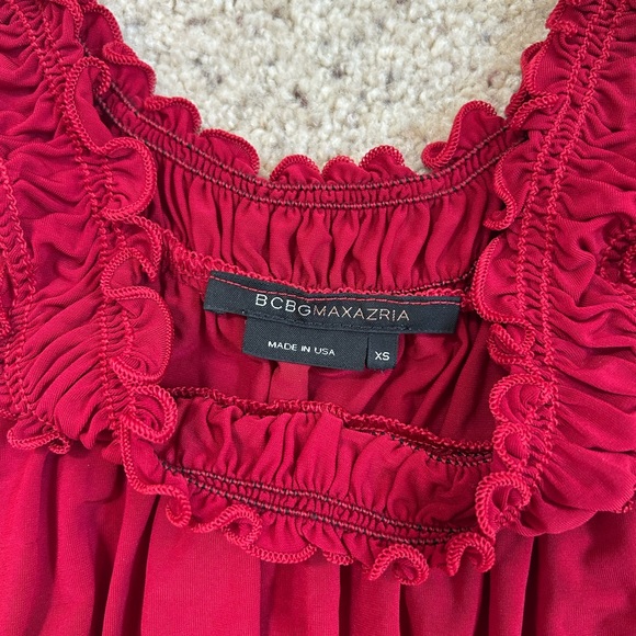 BCBGMaxAzria Red Ruffled Top - Picture 2 of 4